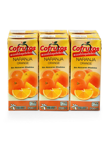 COFRUTOS ZUMITODE NARANJA S/AZÚCAR 200mlx6