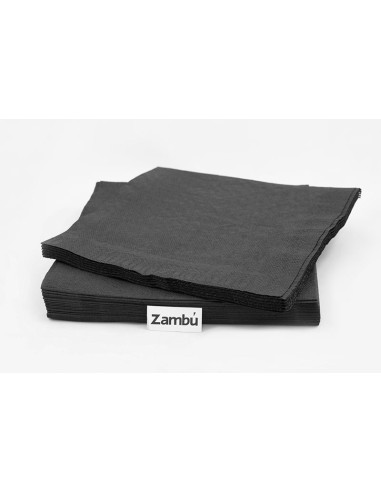ZAMBÚ SERVILLETA NEGRA 40*40 DOBLE CAPA
